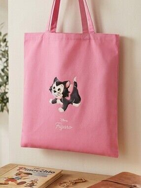 Disney Store Japan Minnie Mouse Figaro Pink Foldable Eco Tote Bag NWT
